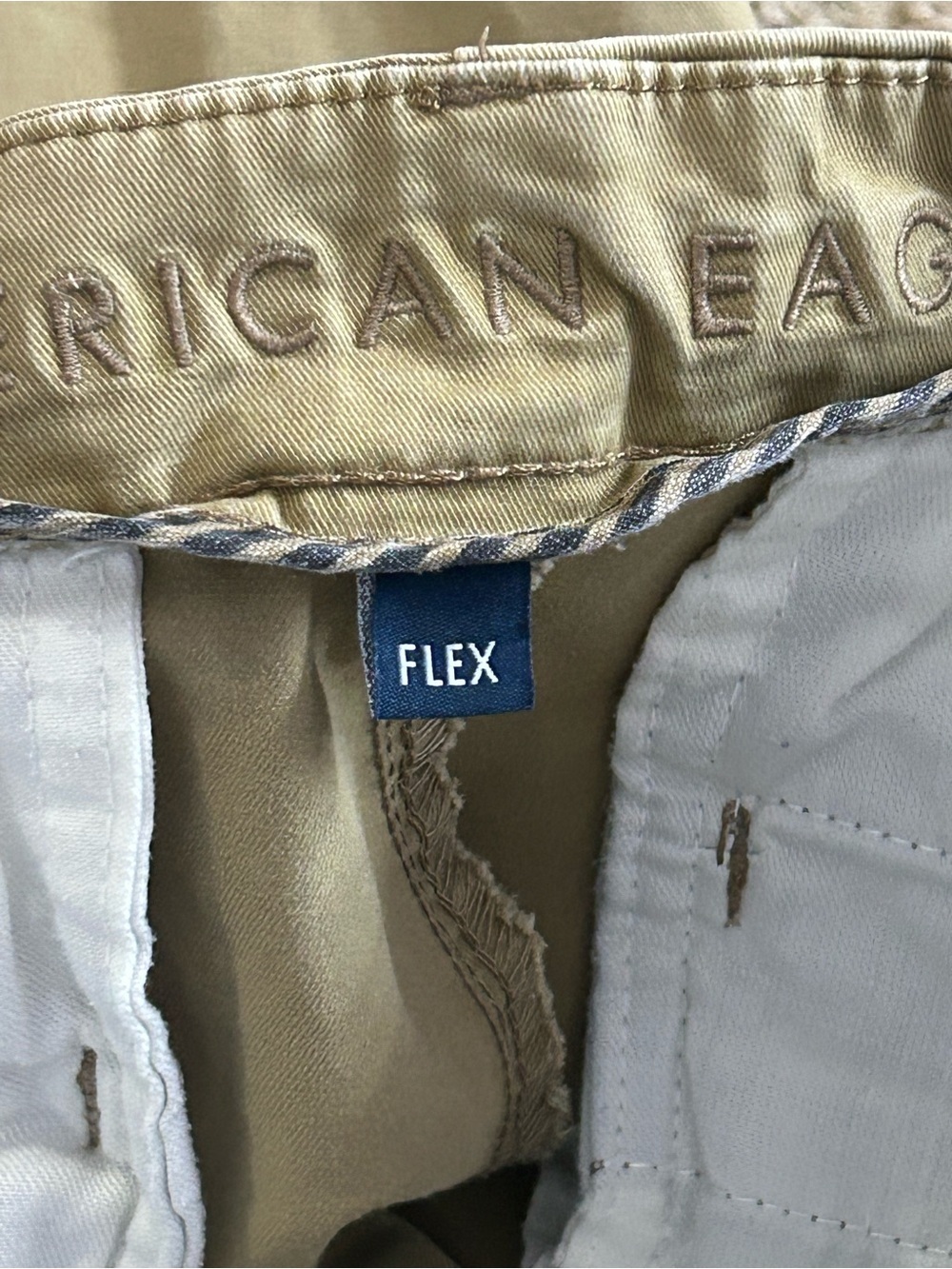 American Eagle Pants Mens 34x32 Beige Next Level Flex Original Straight Chino - Picture 4 of 10